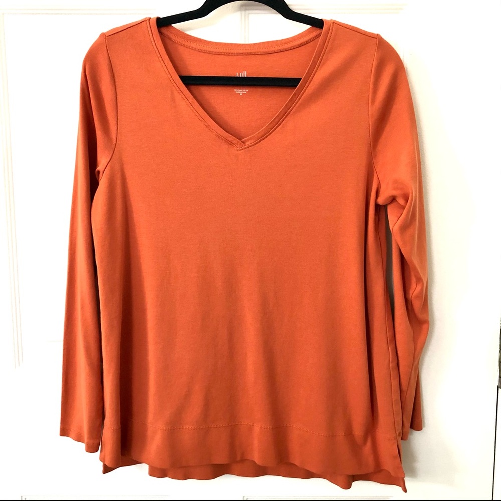 J. Jill Orange Long Sleeve Tee